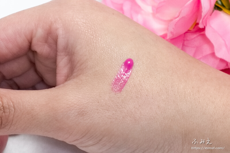 ボリカ リッププランパ― サクラティント #01(華やかで凛としたピンク) を手の甲に塗ってみた